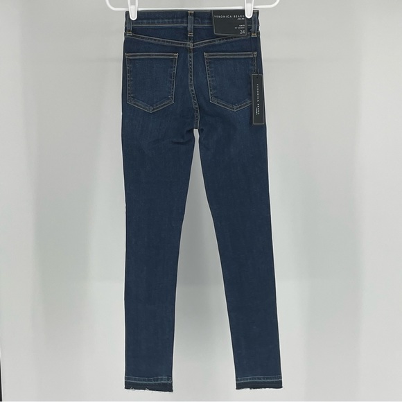 VERONICA BEARD JEANS NWT KATE 10” HIGH RISE SKINNY JEANS 24 VINTAGE WITH FRAY - Picture 3 of 14